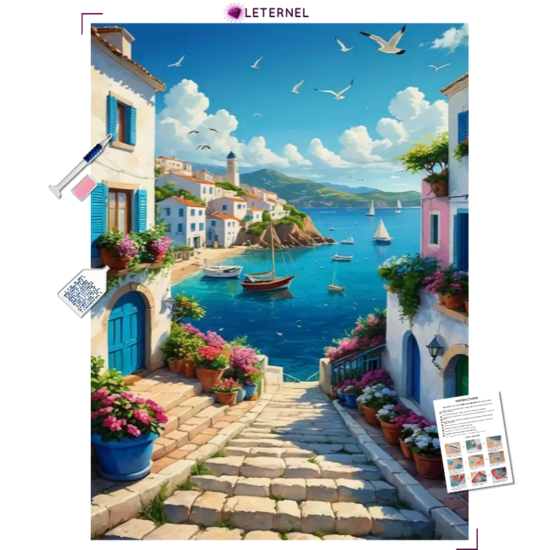 Broderie Diamant - Escalier mer