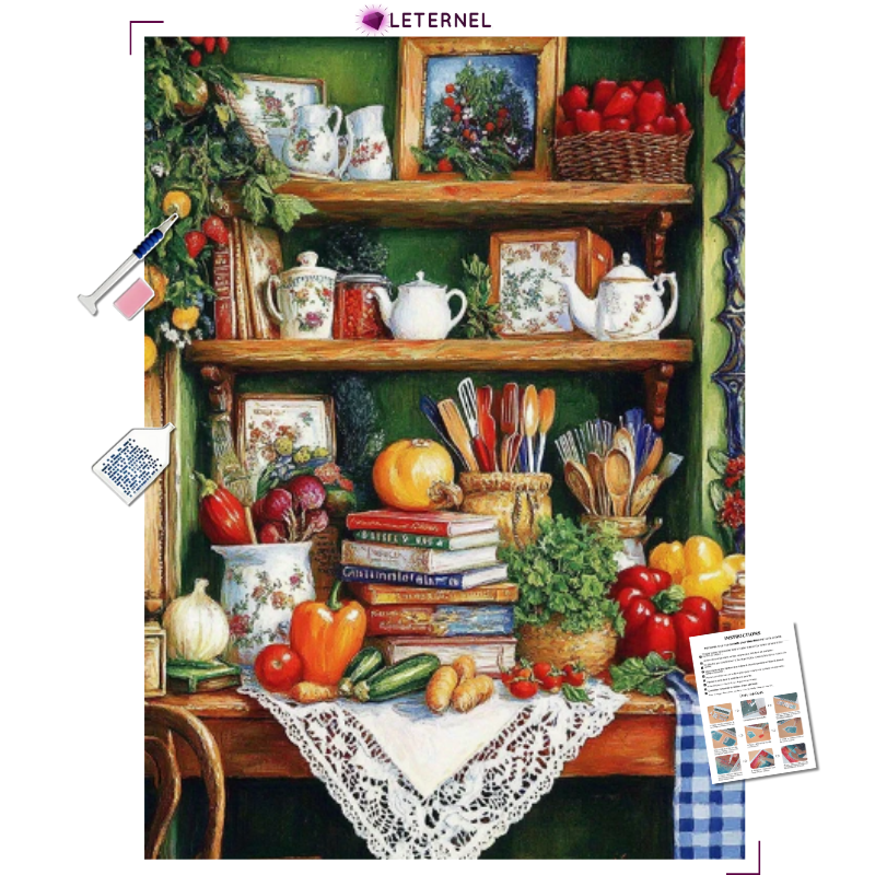 Broderie Diamant - Étagère légumes