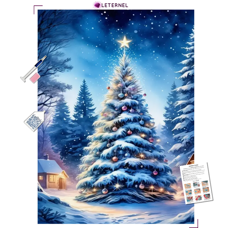Broderie Diamant - Étoile sapin