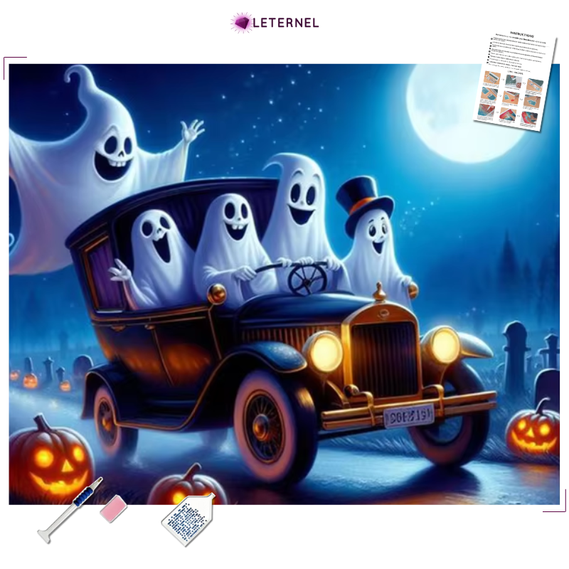 Broderie Diamant - Famille fantômes