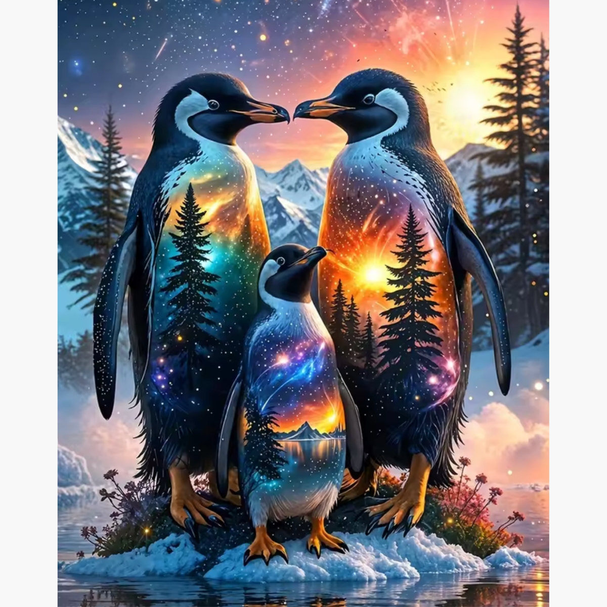 Kit Diamond Painting – Famille pingouins | LETERNEL