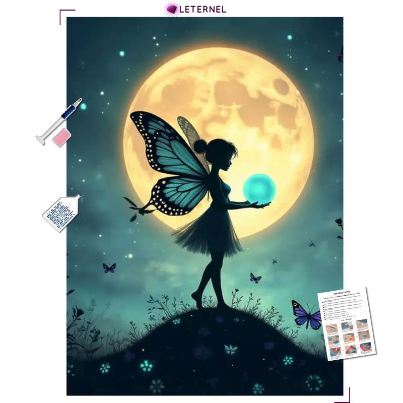 Broderie Diamant - Fée lune