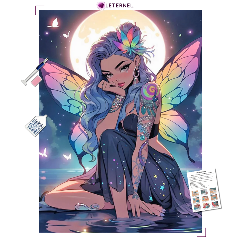 Broderie Diamant - Fée mauve