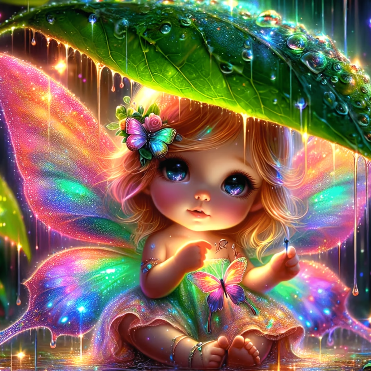 Broderie Diamant - Fée parapluie