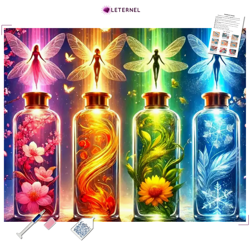 Broderie Diamant - Fées plantes