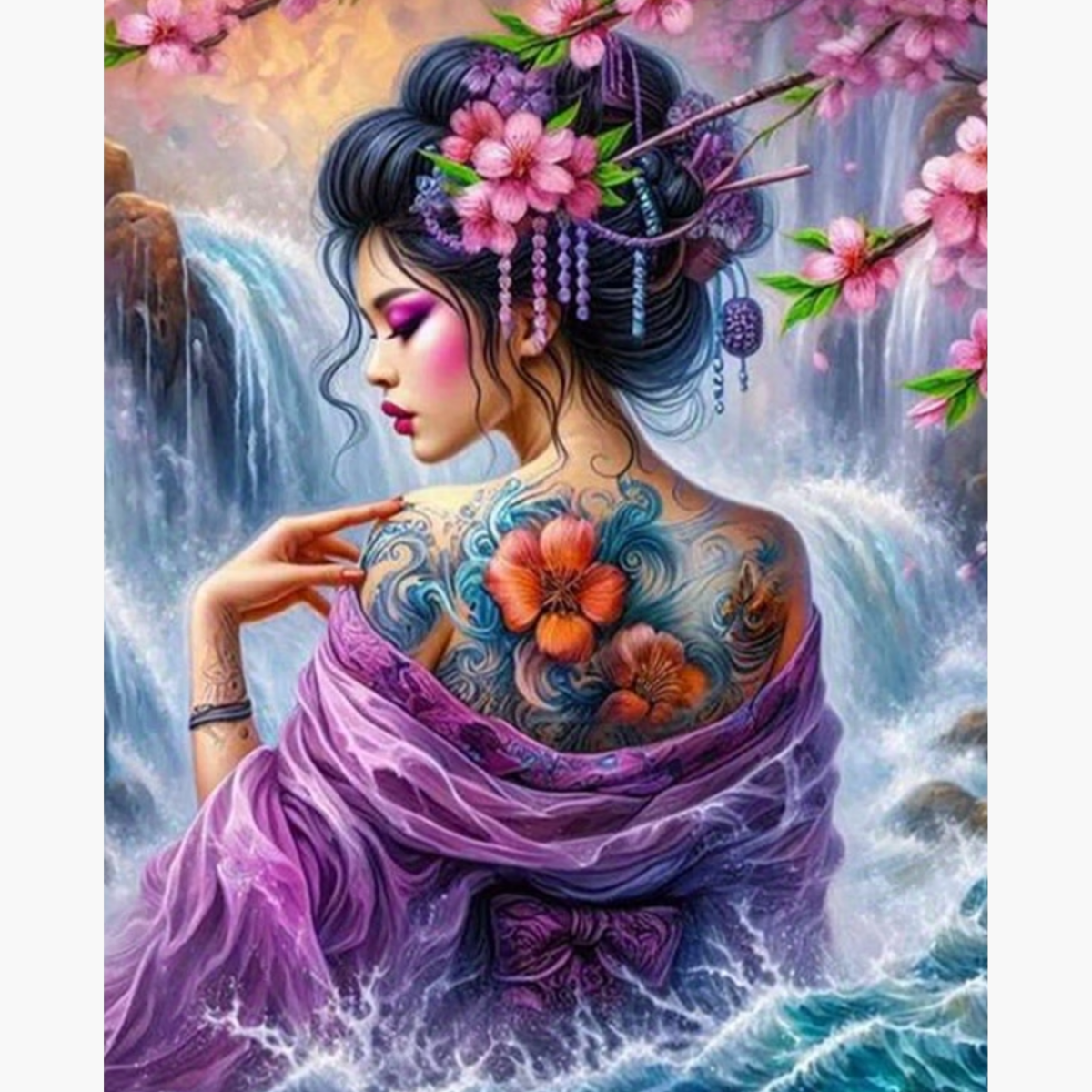 Broderie Diamant - Femme cascade