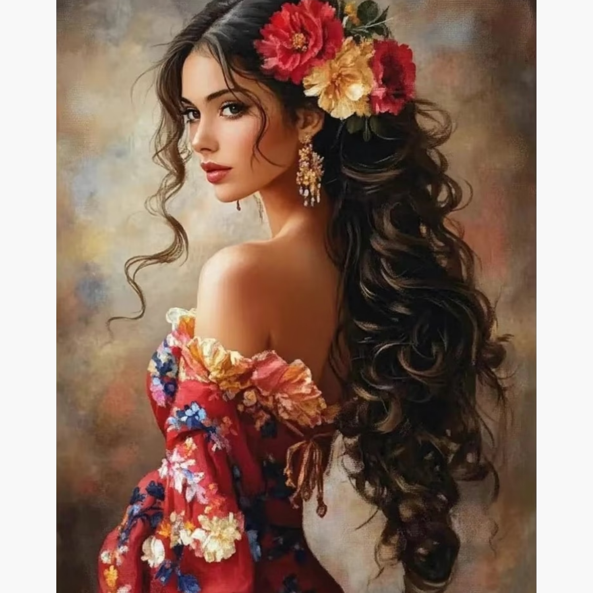 Broderie Diamant - Femme flamenco