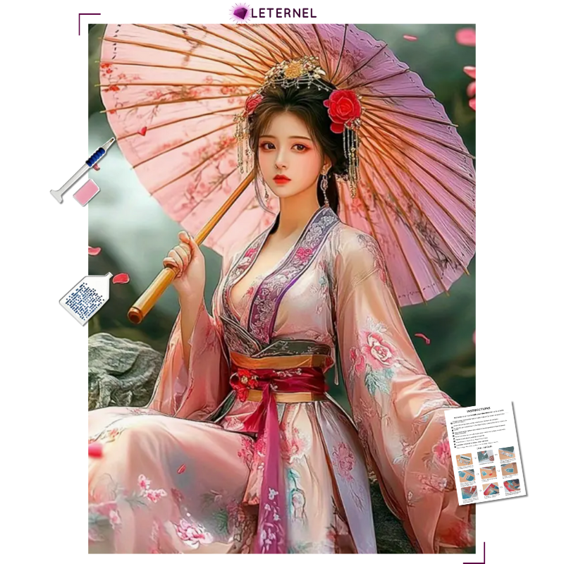 Broderie Diamant - Femme japonaise