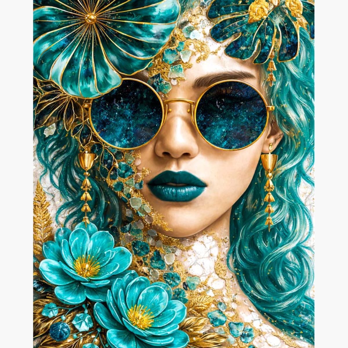 Broderie Diamant - Femme océan