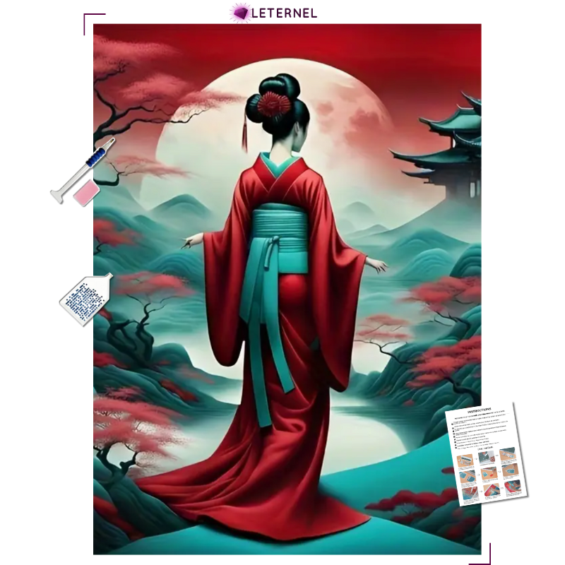 Broderie Diamant - Femme samouraï