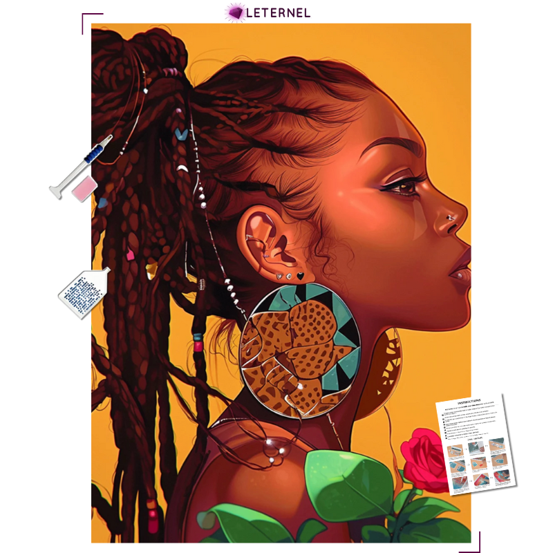 Broderie Diamant - Femme tribale