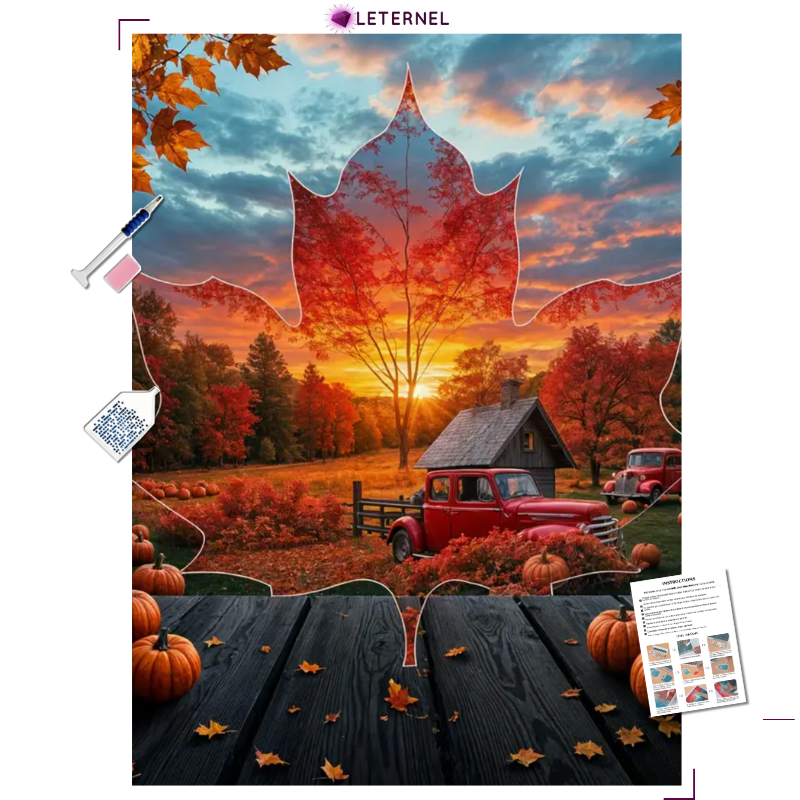 Broderie Diamant - Feuille d&#39;érable