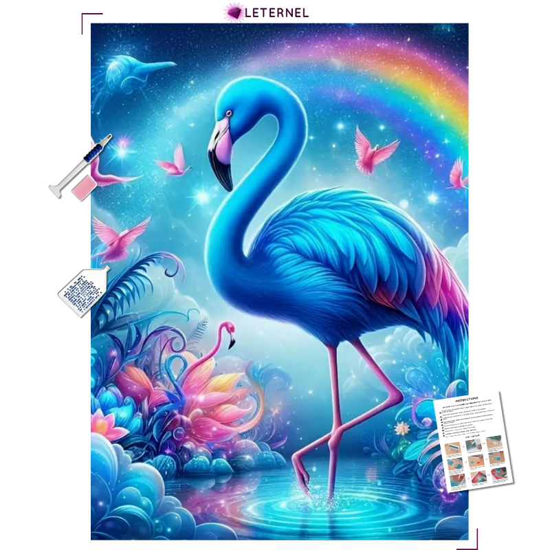 Broderie Diamant - Flamant féerique