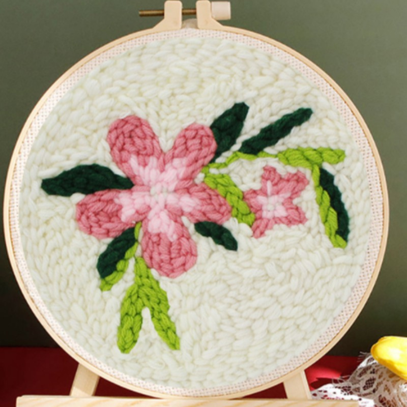 Punch Needle - Fleur rose