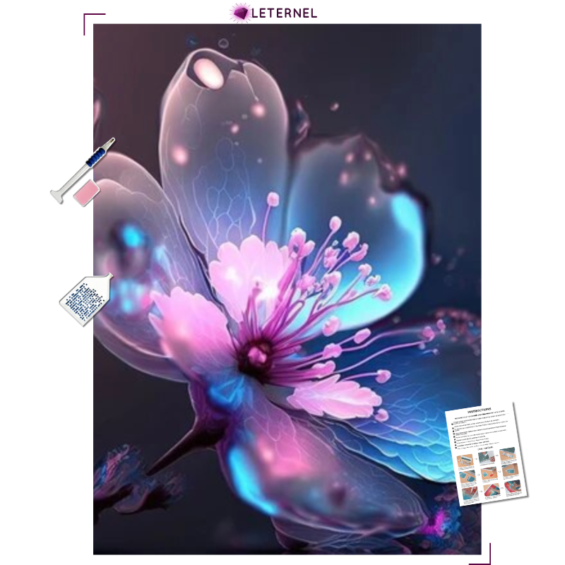 Broderie Diamant - Fleur zoom