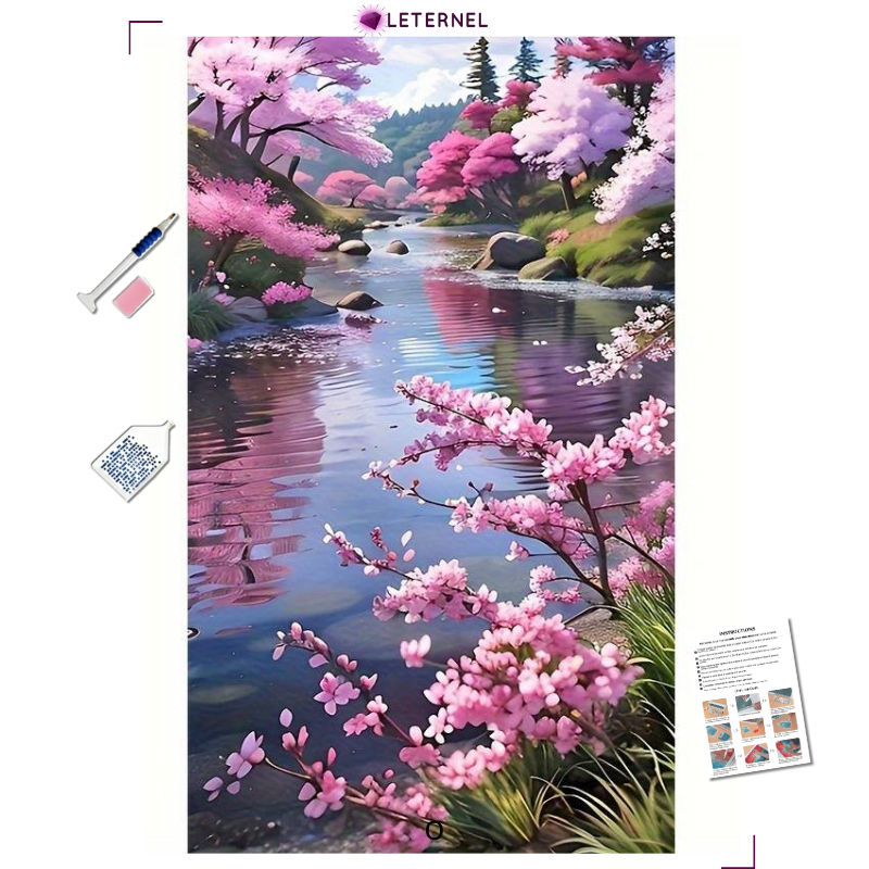 Broderie Diamant - Fleuve mauve