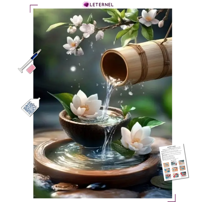Broderie Diamant - Fontaine bambou