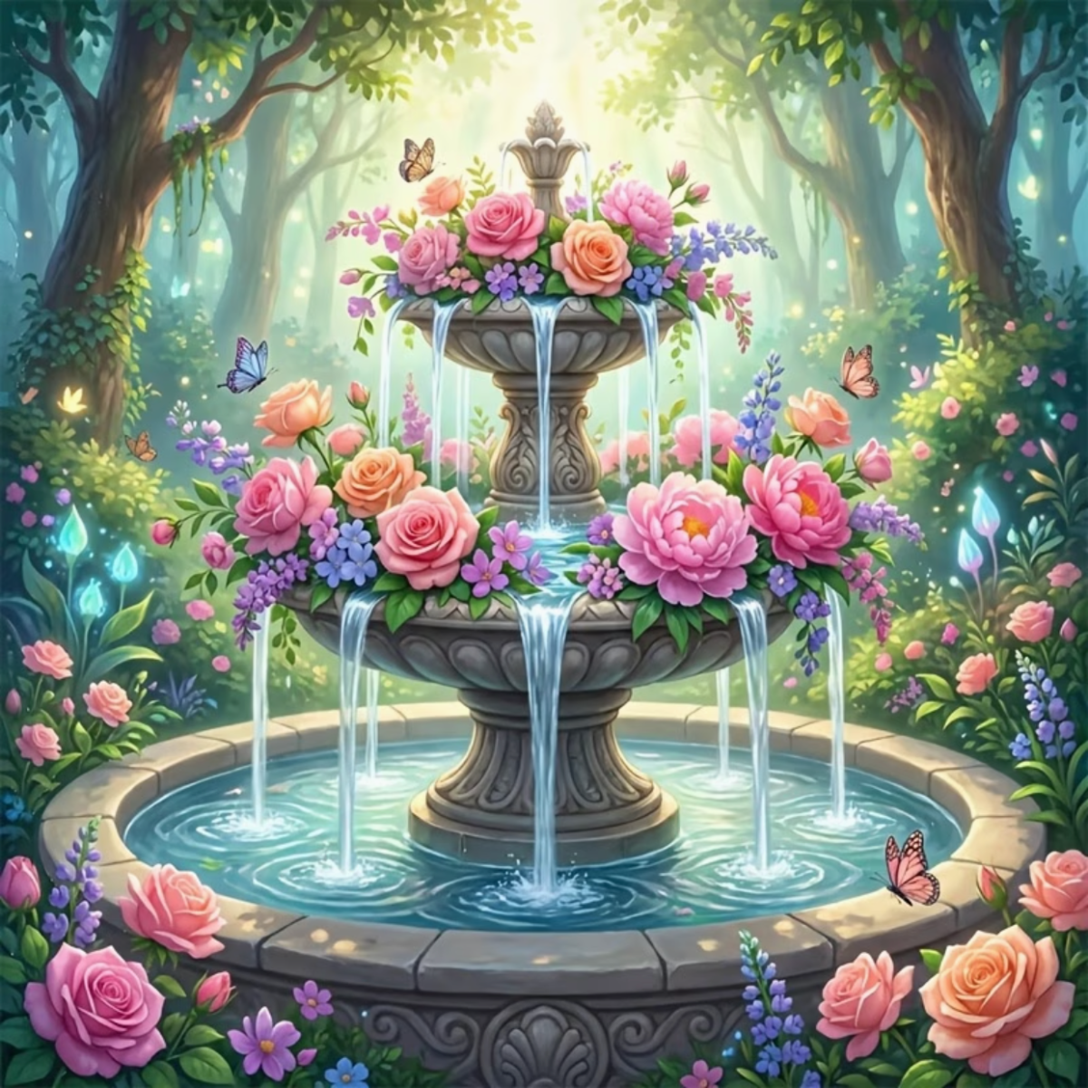 Kit Diamond Painting – Fontaine florale | LETERNEL