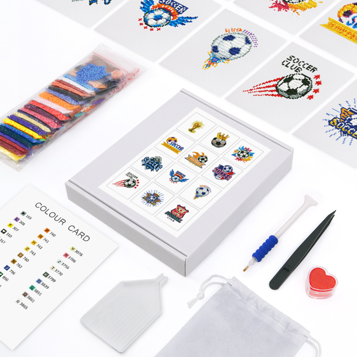 Mini broderie diamant x12 - Football