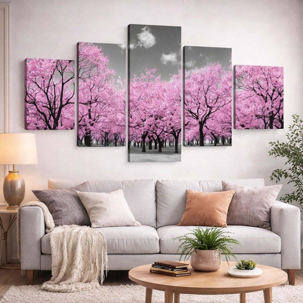 Broderie Diamant - Multi panel - Forêt rose