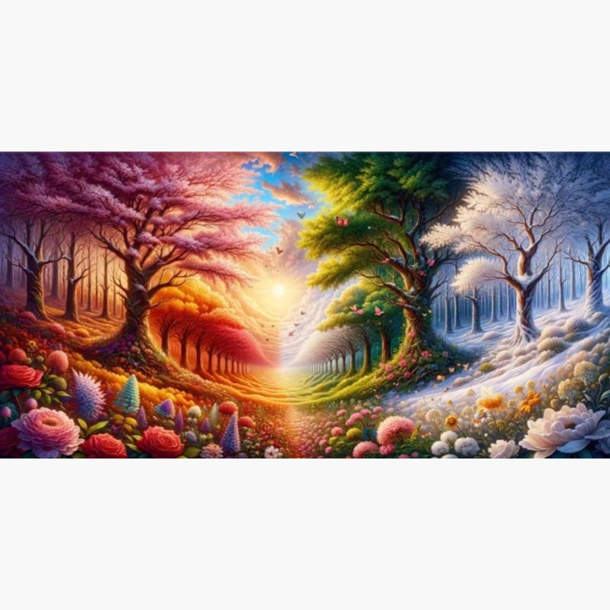 Broderie Diamant - Forêt saisons