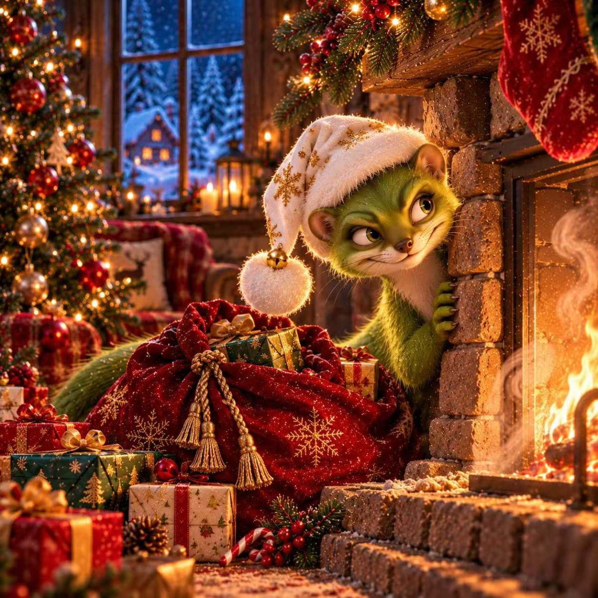 Broderie Diamant - Furet de Noël