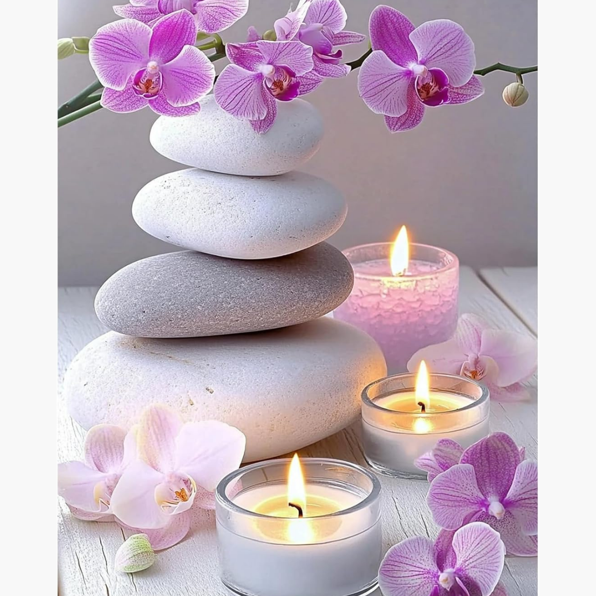 Broderie Diamant - Galets blancs