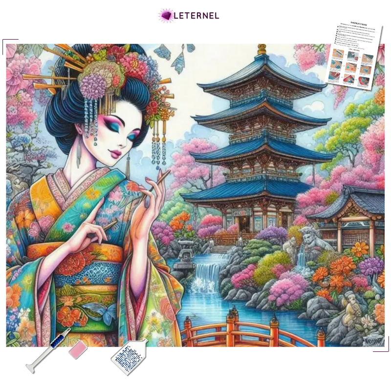 Broderie Diamant - Geisha temple