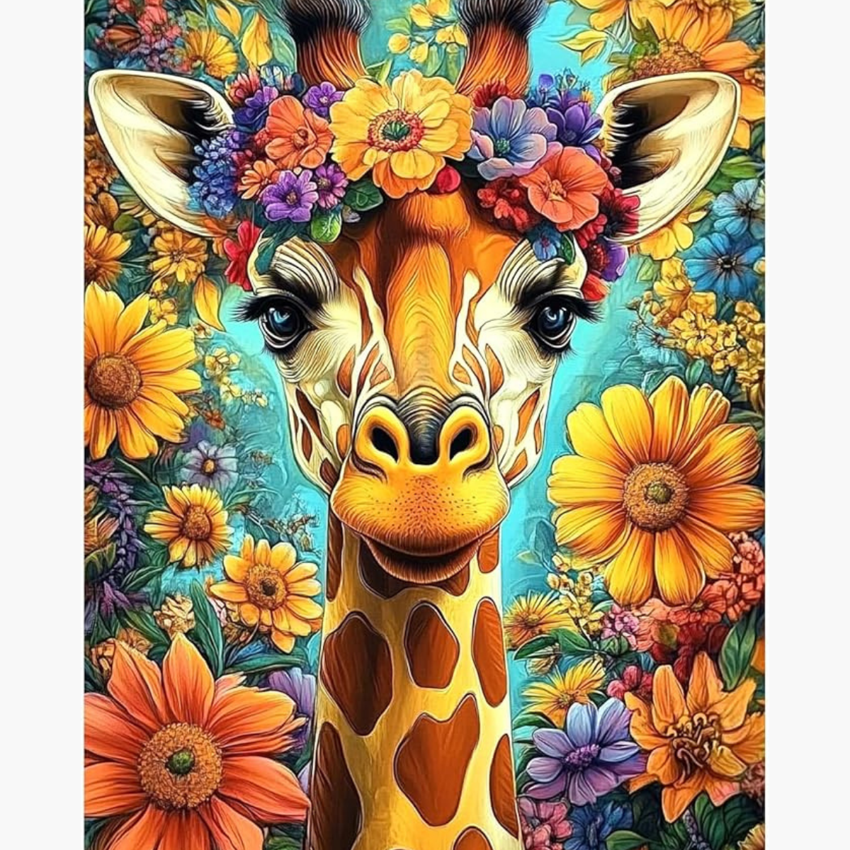Kit Diamond Painting – Girafe fleurie | LETERNEL
