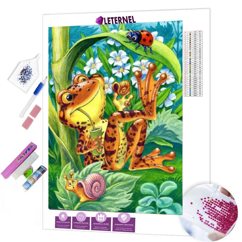 Broderie Diamant - Grenouille animé