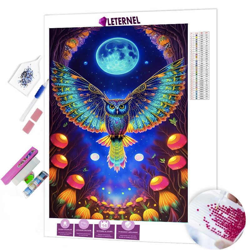 Broderie Diamant - Hibou echanté