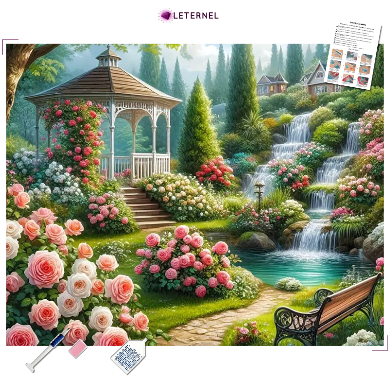 Broderie Diamant - Jardin cascades