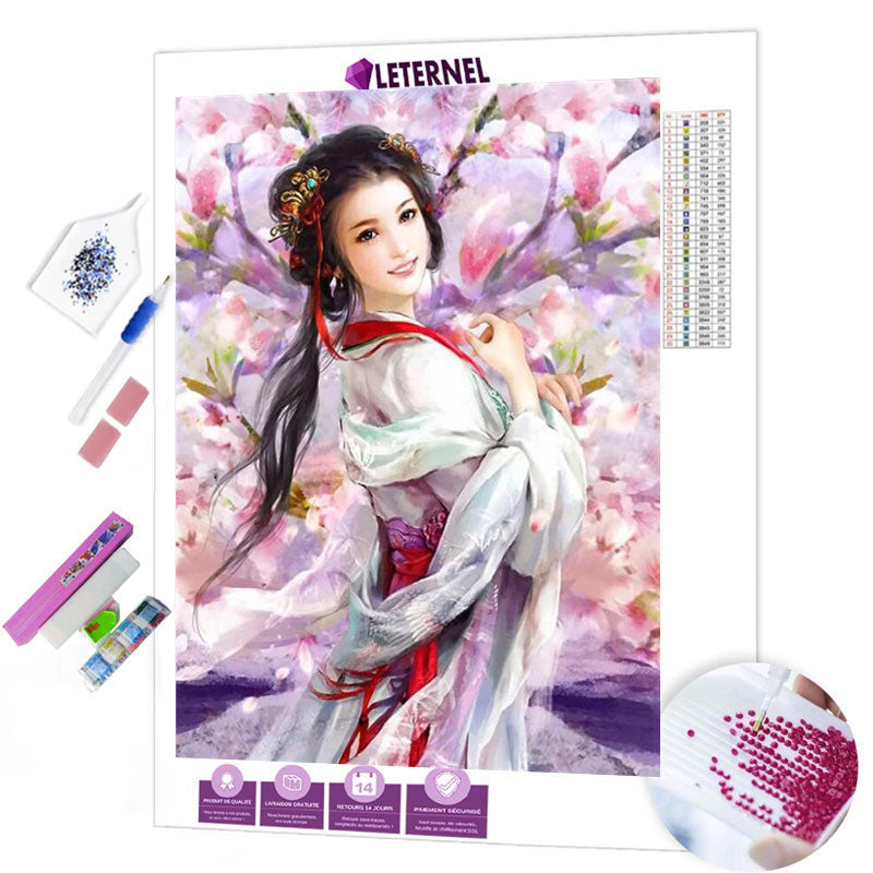 Broderie Diamant - Jolie femme asiatique