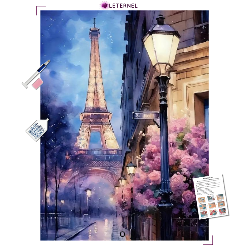 Broderie Diamant - Lampadaire Paris