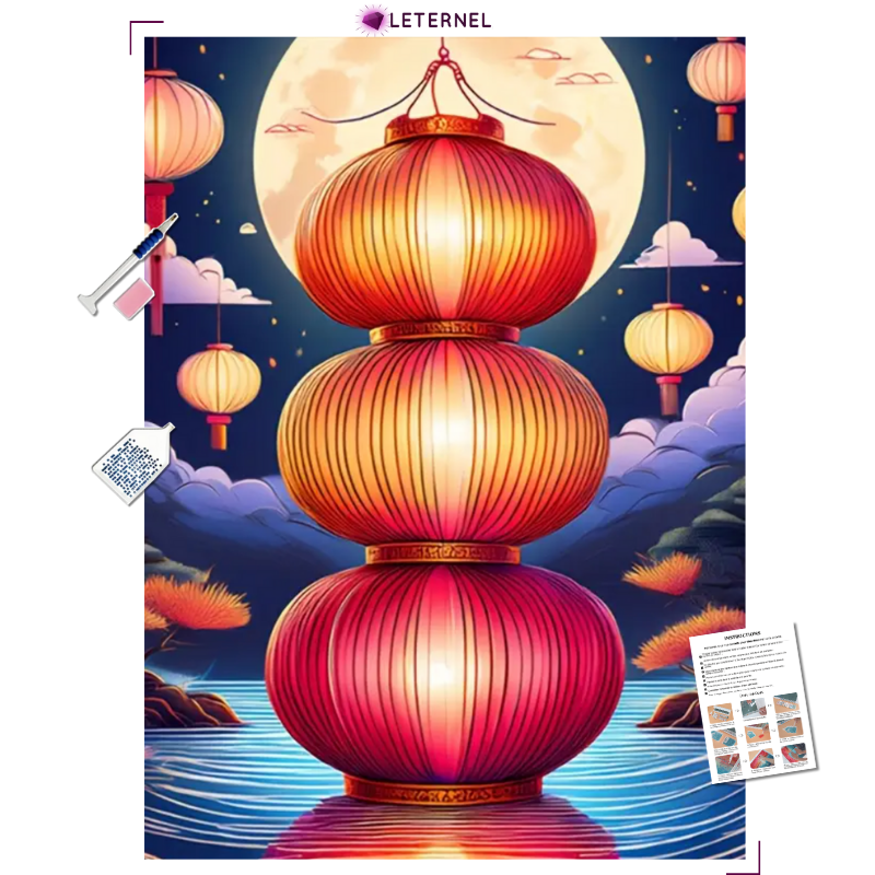 Broderie Diamant - Lanternes asiatique