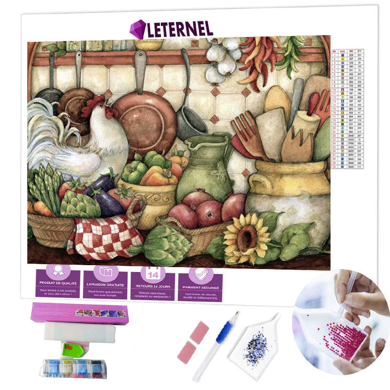 Broderie Diamant - Légumes et ustensiles
