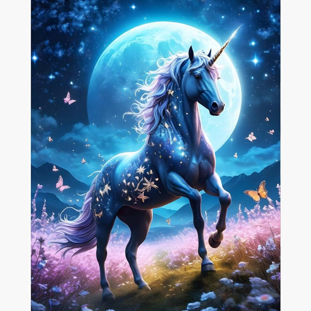 Broderie Diamant Licorne lune – Kit complet broderie diamant | LETERNEL