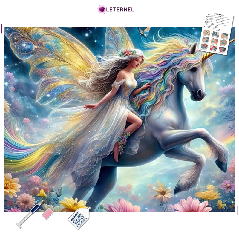 Broderie Diamant - Licorne fée