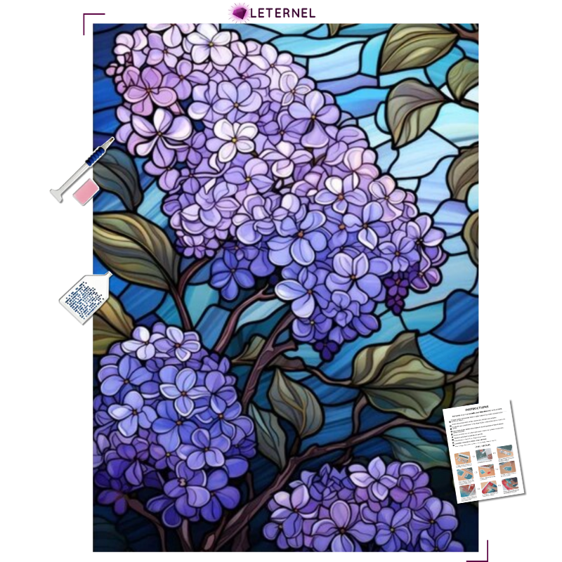 Broderie Diamant - Lilas vitrail