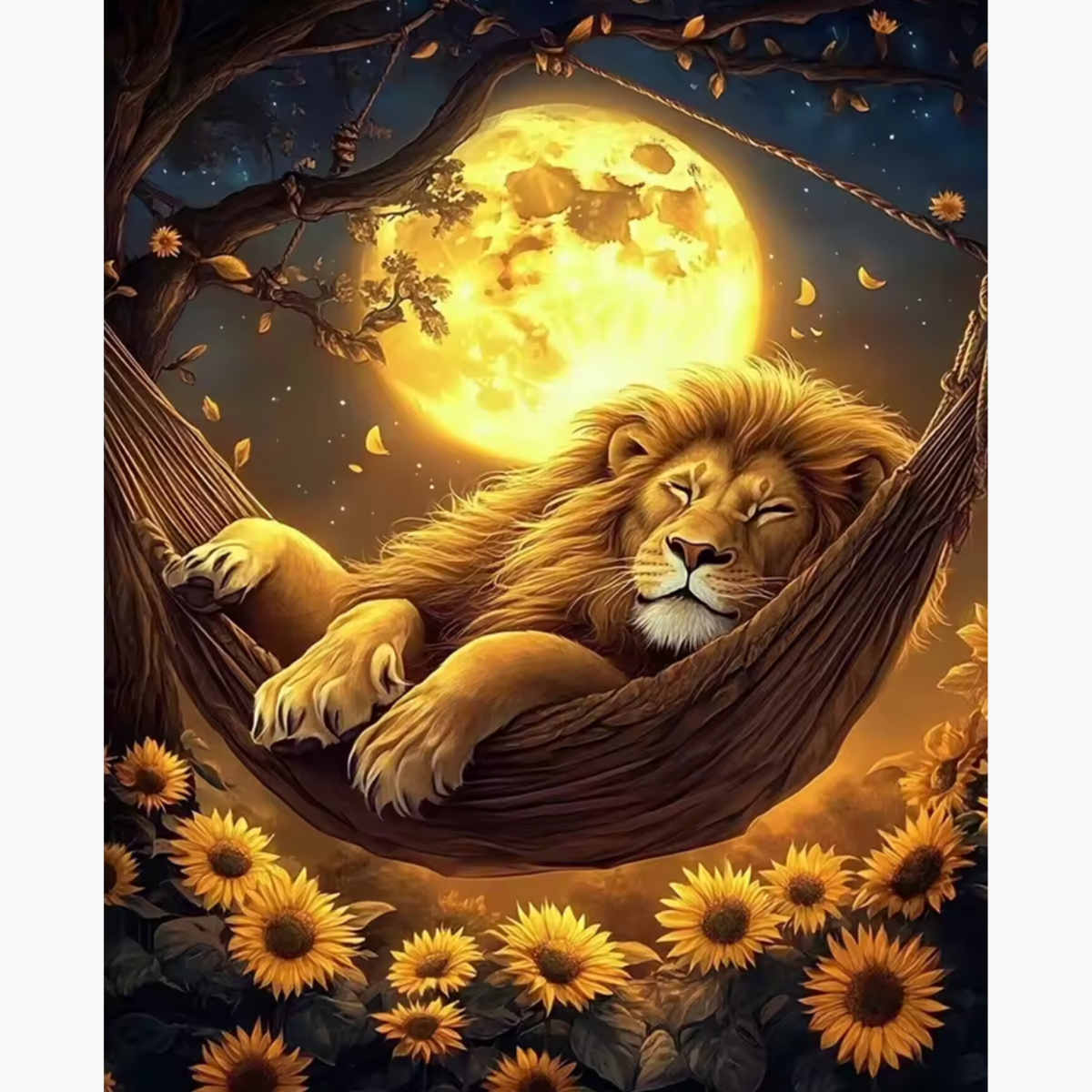 Broderie Diamant Lion hamac – Kit complet broderie diamant | LETERNEL