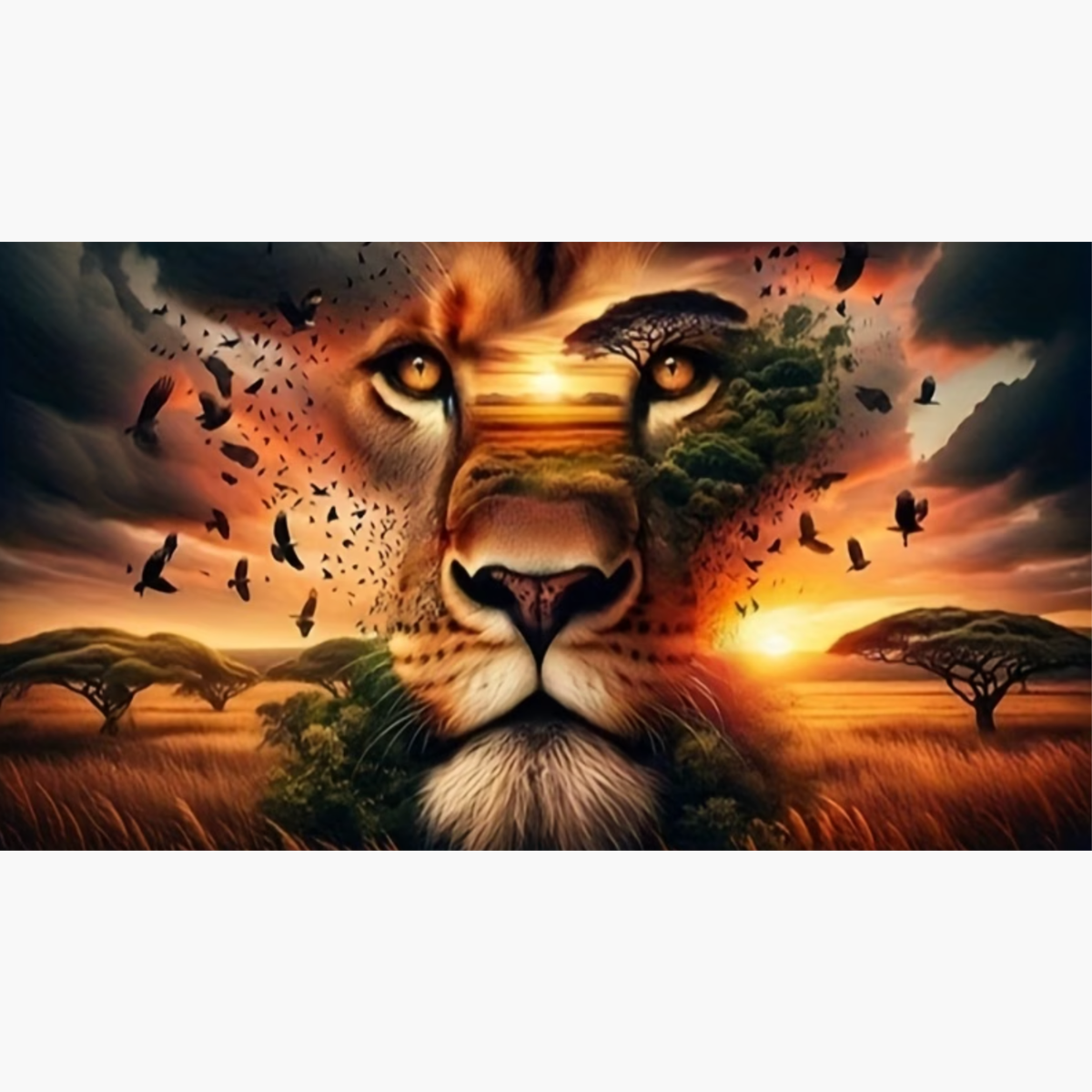 Broderie Diamant - Lion savane