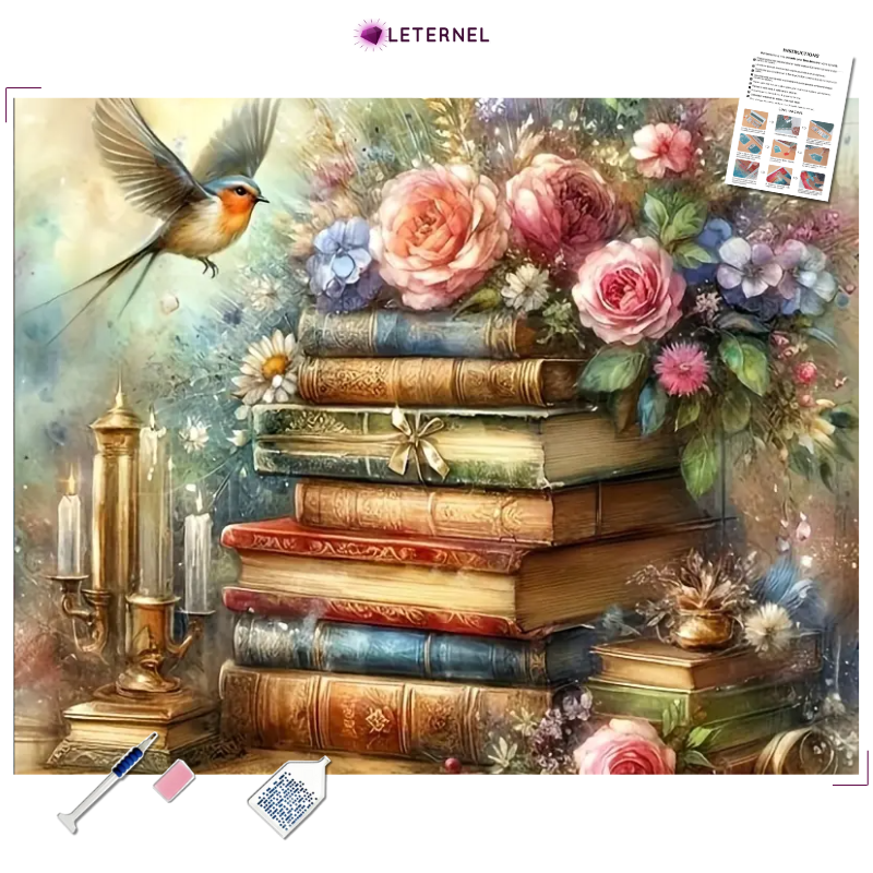 Broderie Diamant - Livres fleuris