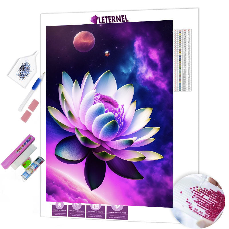 Broderie Diamant - Lotus spatial