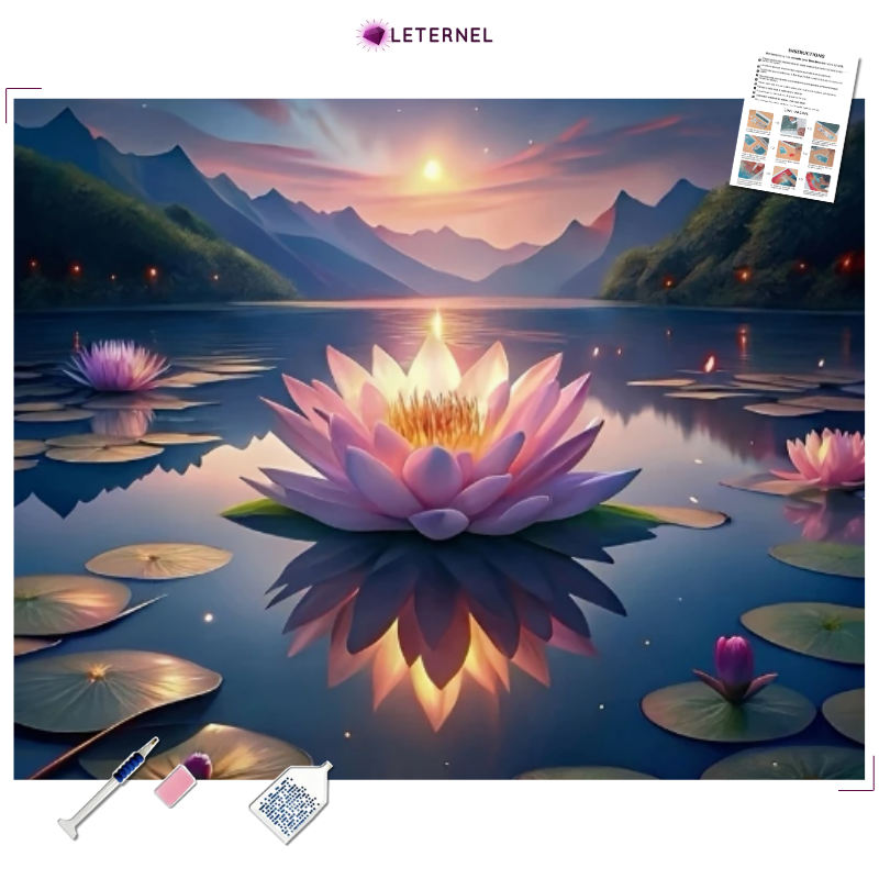 Broderie Diamant - Lotus montagnes