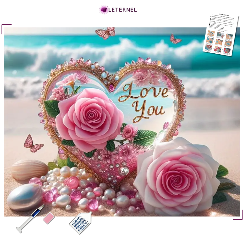 Broderie Diamant - Love you plage