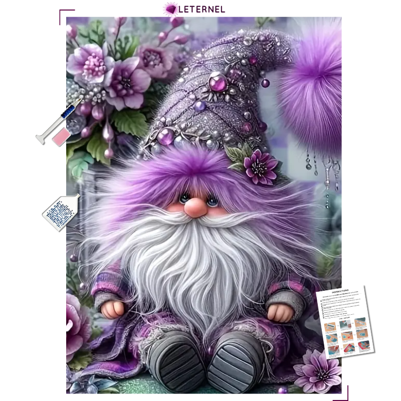 Broderie Diamant - Lutin violet