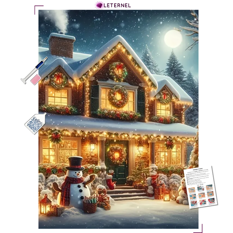 Broderie Diamant - Maison de Noël