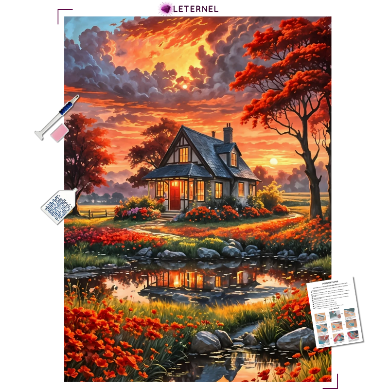 Broderie Diamant - Maison sauvage