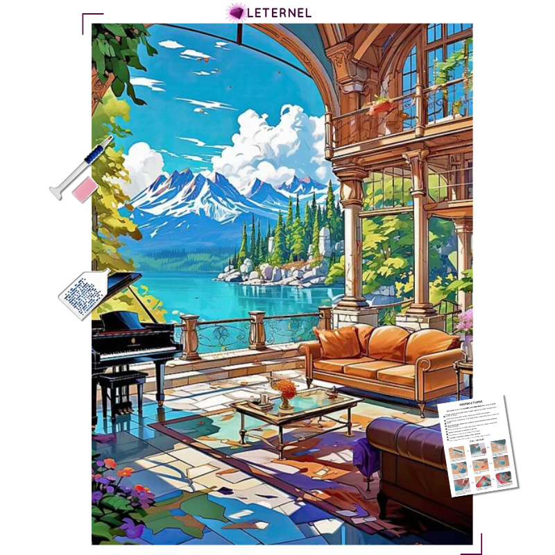 Broderie Diamant - Maison montagne