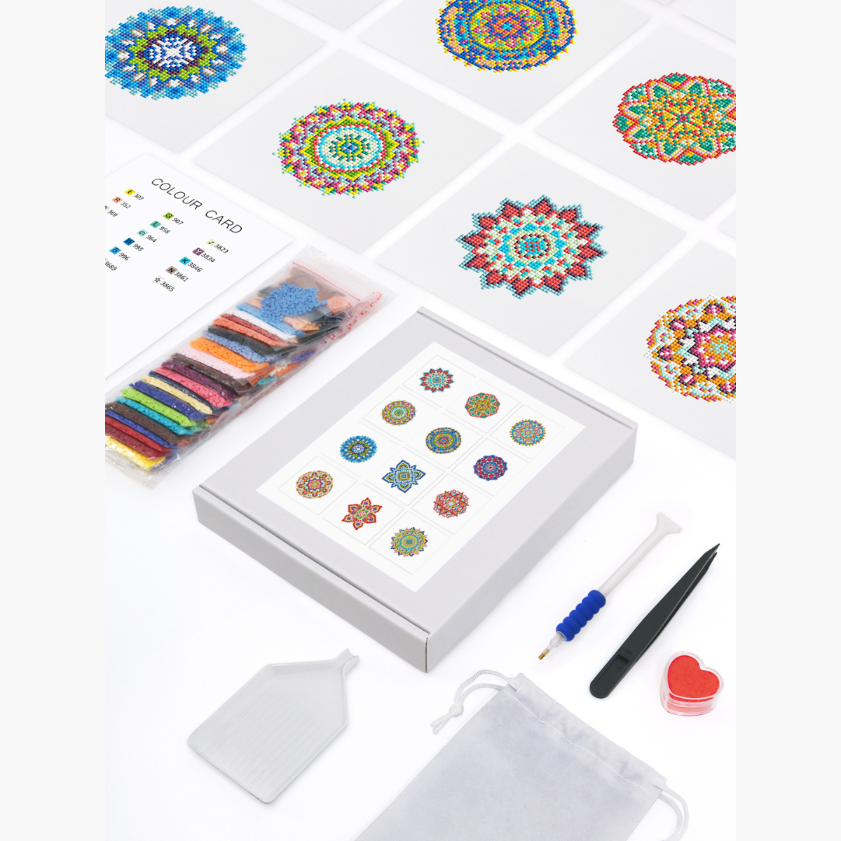 Broderie Diamant Mini broderie diamant x12 - Mandala – Kit complet broderie diamant | LETERNEL